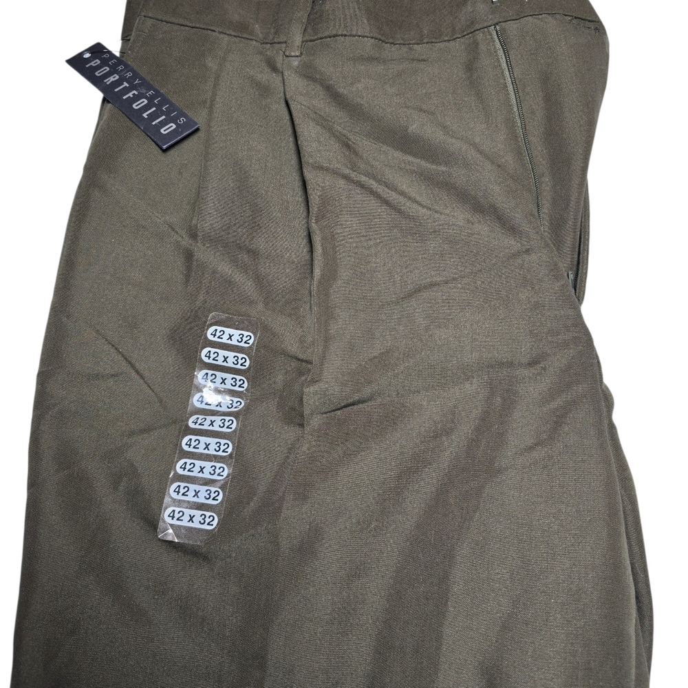 Perry Ellis Portfolio Men's Olive Green Dress Pants